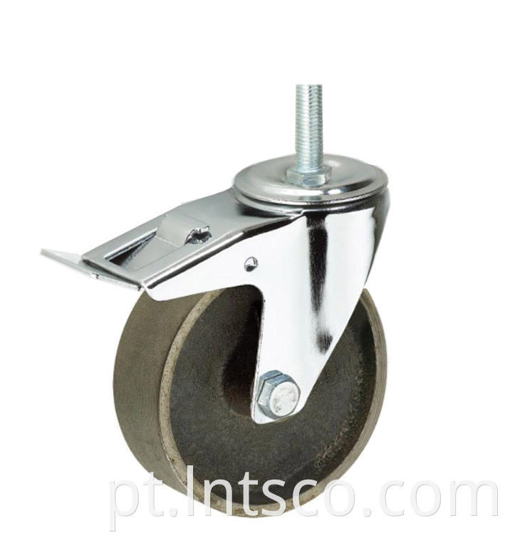  Industry Threaded Stem Cast Iron Brake Casters